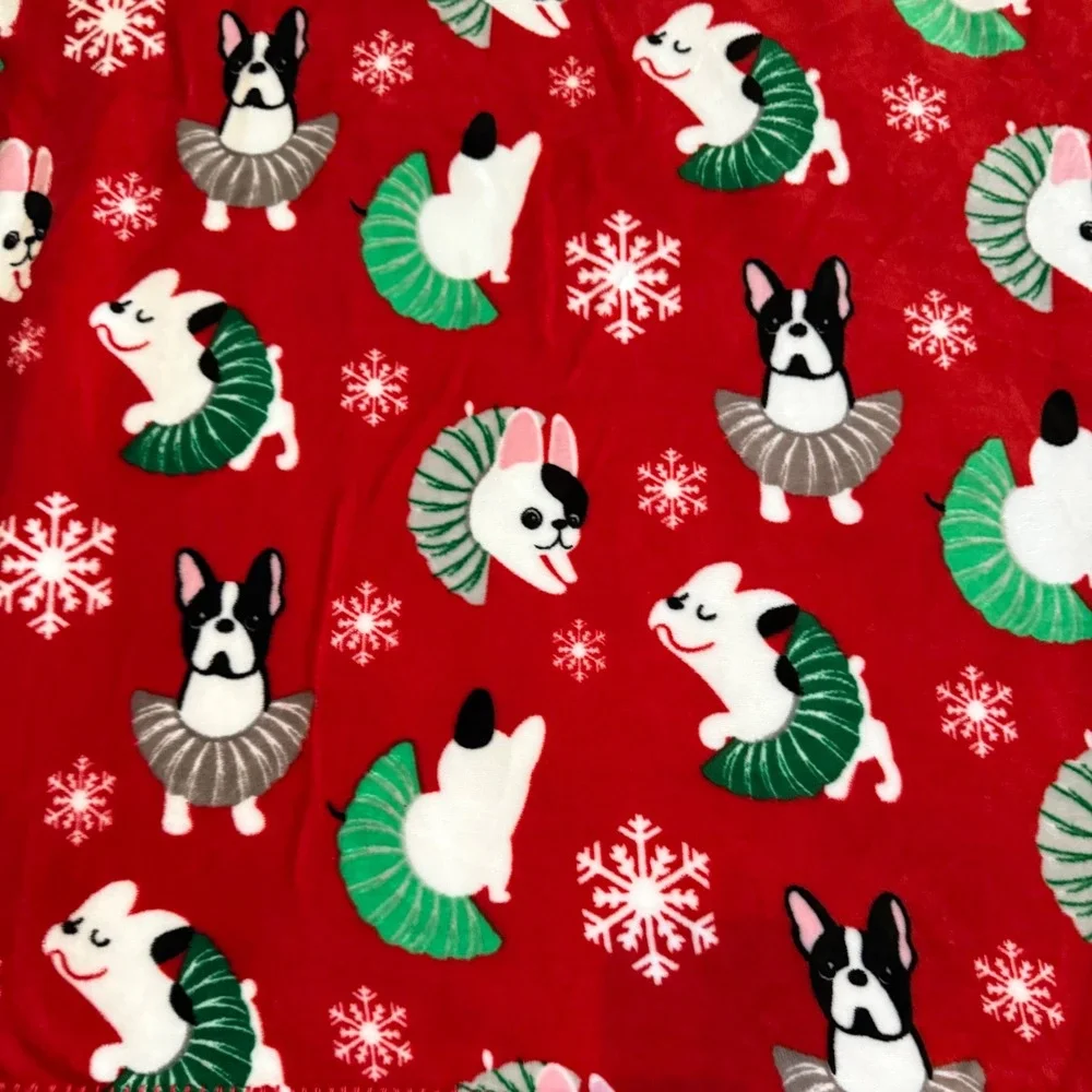 Berkshire Blanket French Bulldog Boston Terrier Ballerina Christmas Sherpa Dogs